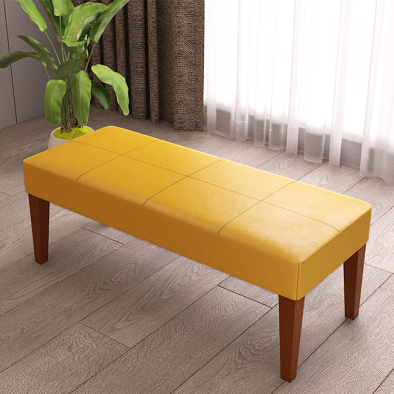 Modern Cushioned Seating Bench Rectangle Backless Bedroom Bench