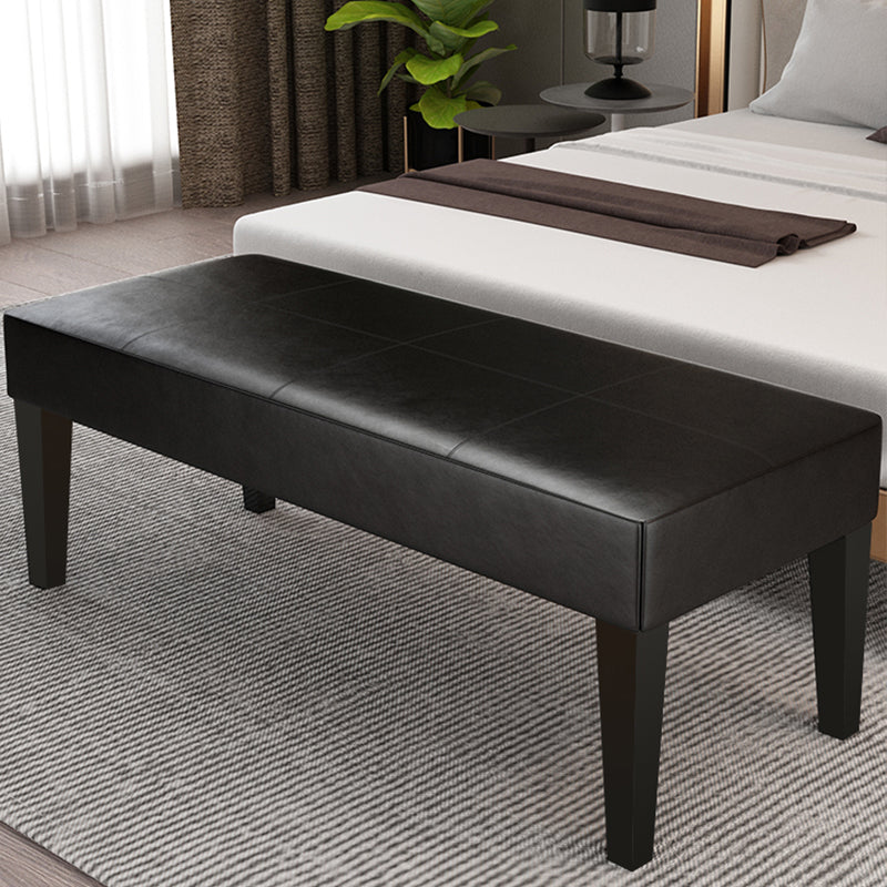 Modern Cushioned Seating Bench Rectangle Backless Bedroom Bench