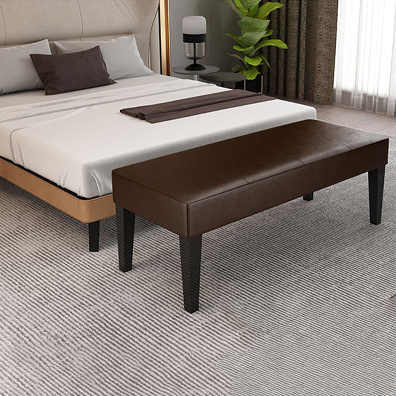 Modern Cushioned Seating Bench Rectangle Backless Bedroom Bench