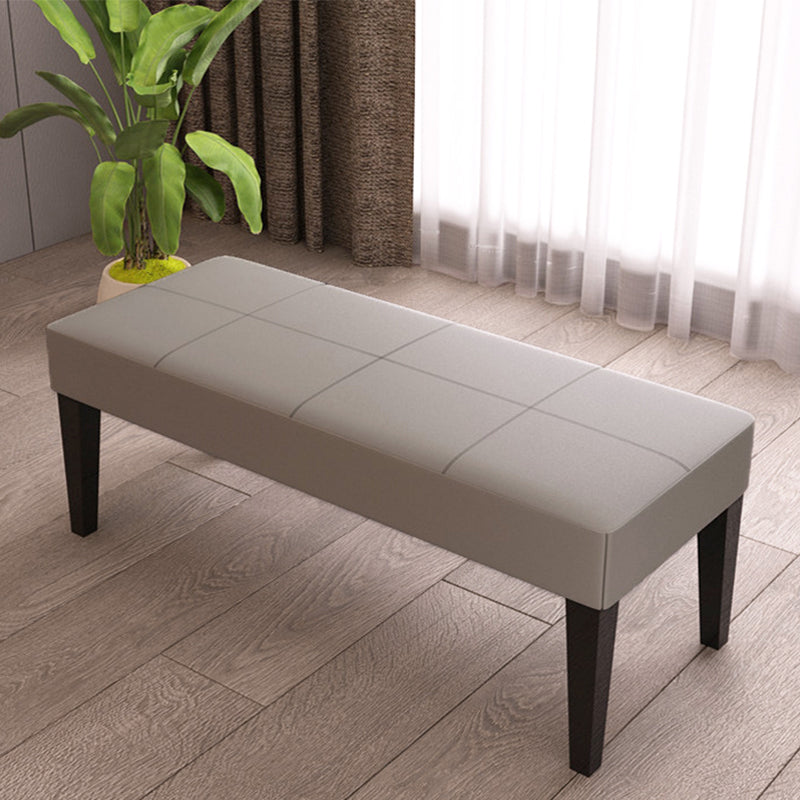 Modern Cushioned Seating Bench Rectangle Backless Bedroom Bench