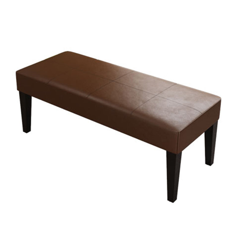 Modern Cushioned Seating Bench Rectangle Backless Bedroom Bench