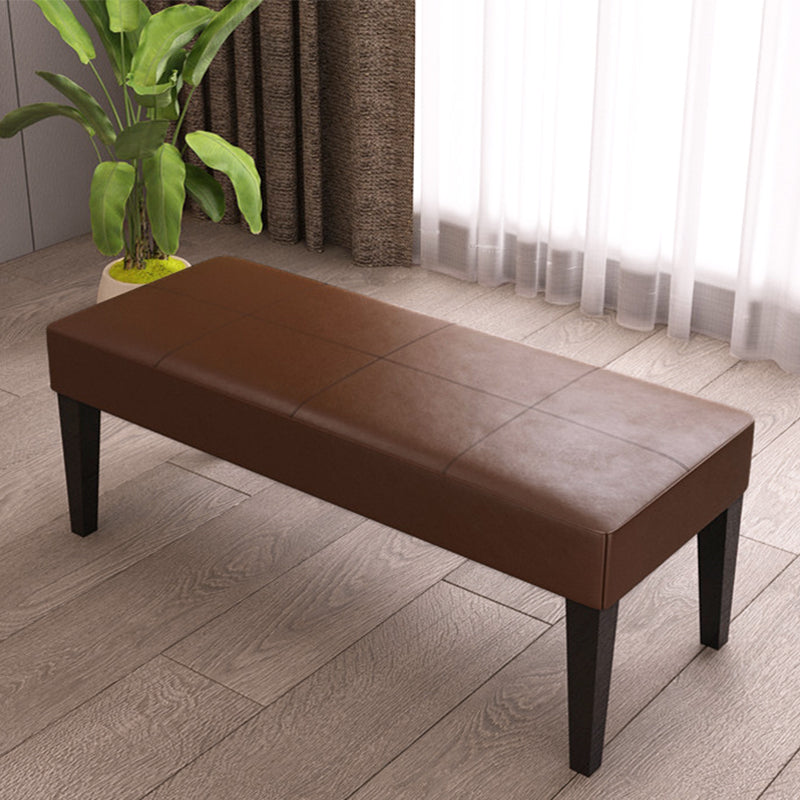 Modern Cushioned Seating Bench Rectangle Backless Bedroom Bench