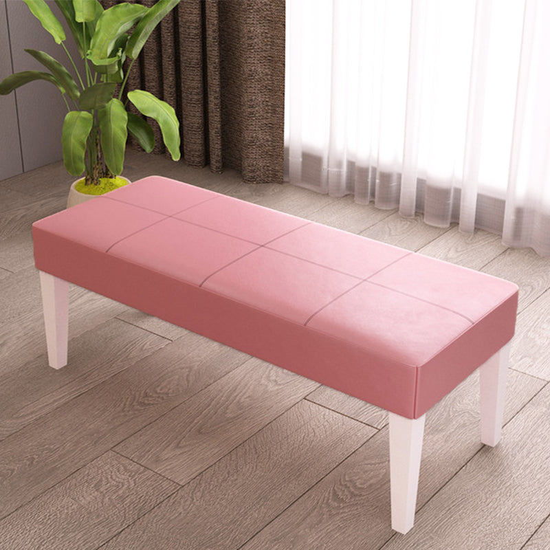 Modern Cushioned Seating Bench Rectangle Backless Bedroom Bench