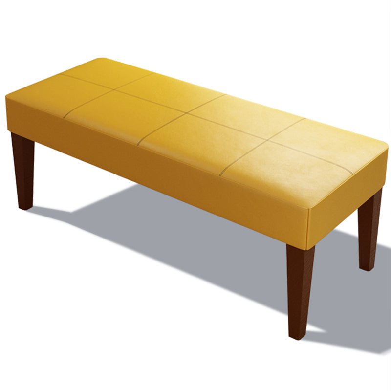 Modern Cushioned Seating Bench Rectangle Backless Bedroom Bench