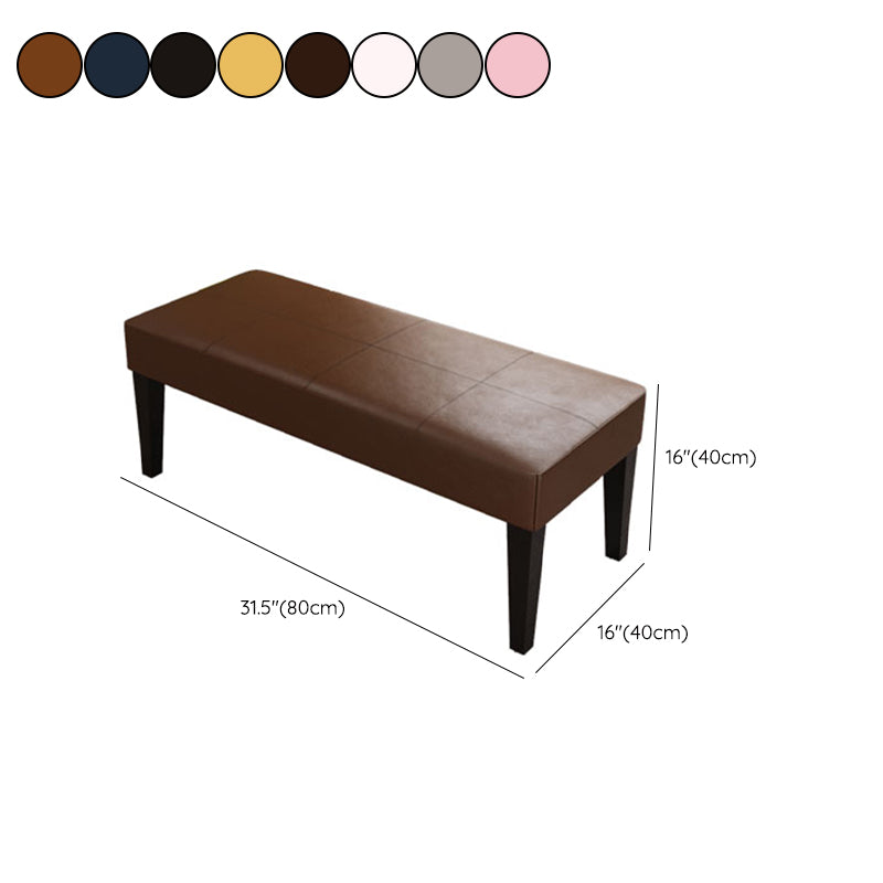 Modern Cushioned Seating Bench Rectangle Backless Bedroom Bench