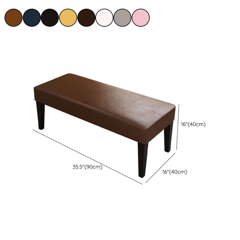 Modern Cushioned Seating Bench Rectangle Backless Bedroom Bench