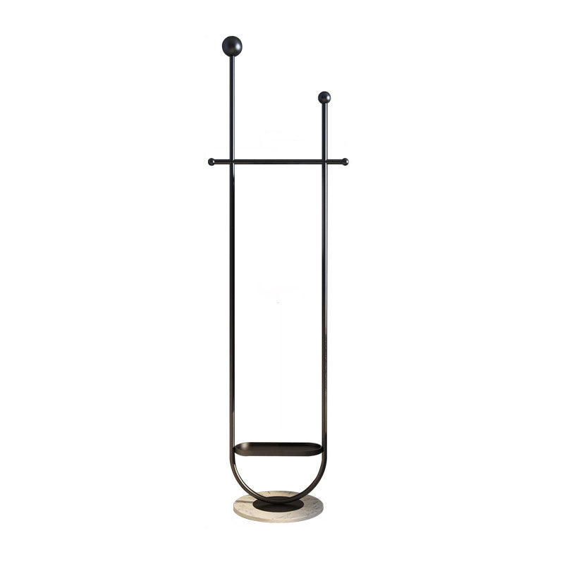 Entry Hall Tree Contemporary Iron Coat Hanger , 18.5 Inch Wide