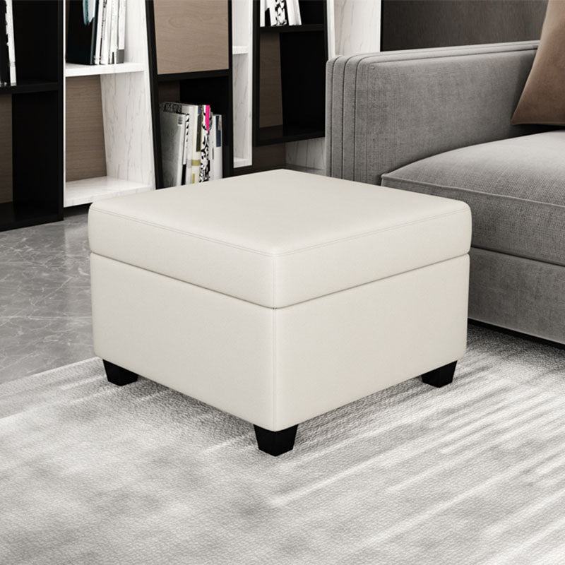 Modern Storage Ottomans Square Leather Storage Ottomans with Legs