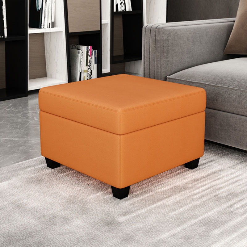 Modern Storage Ottomans Square Leather Storage Ottomans with Legs