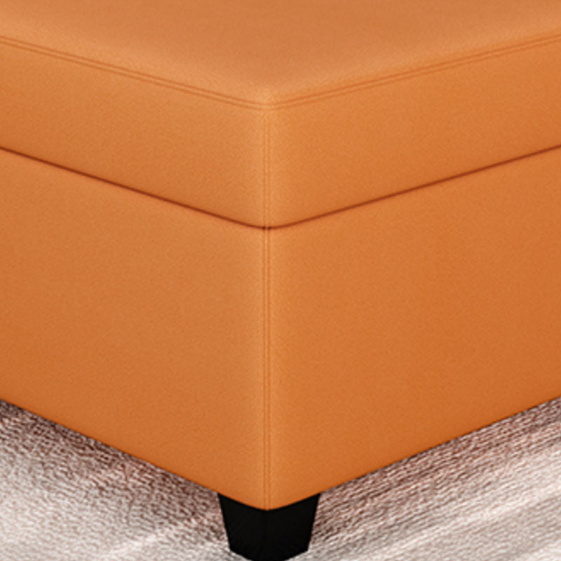 Modern Storage Ottomans Square Leather Storage Ottomans with Legs