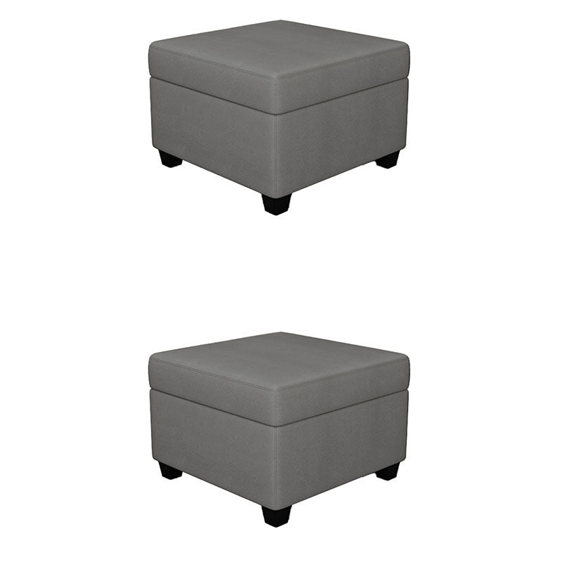 Modern Storage Ottomans Square Leather Storage Ottomans with Legs