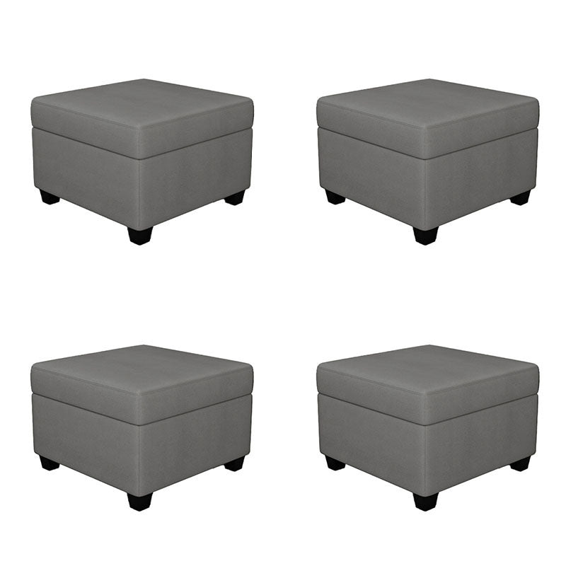 Modern Storage Ottomans Square Leather Storage Ottomans with Legs