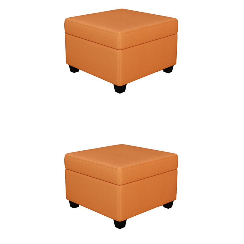 Modern Storage Ottomans Square Leather Storage Ottomans with Legs