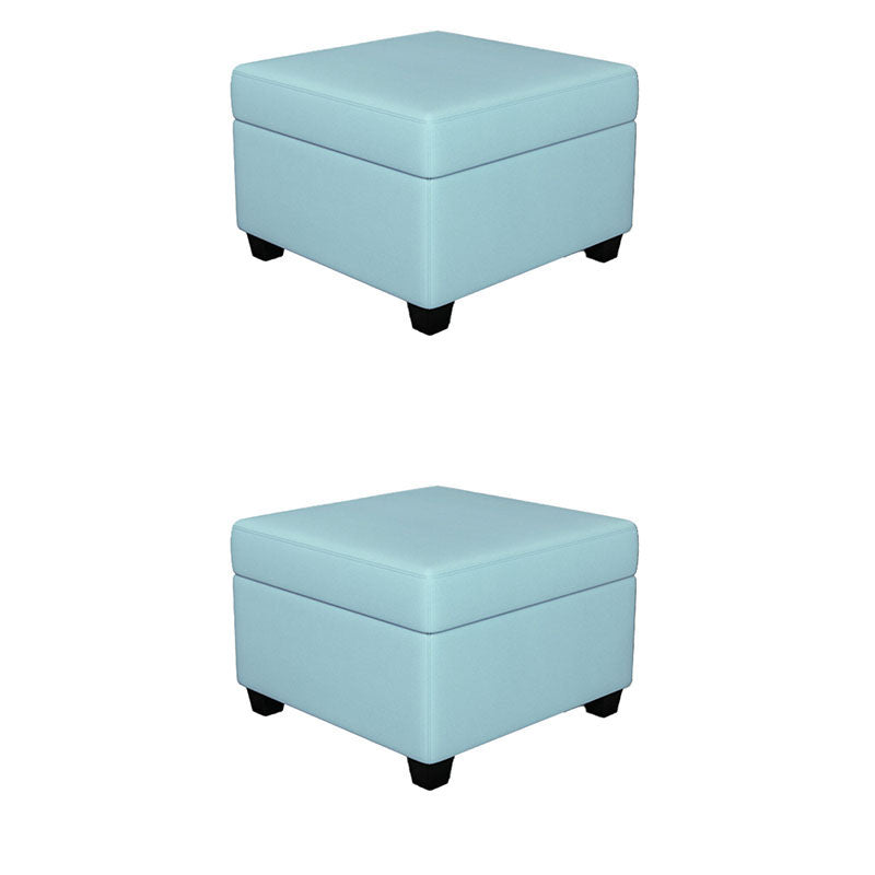 Modern Storage Ottomans Square Leather Storage Ottomans with Legs