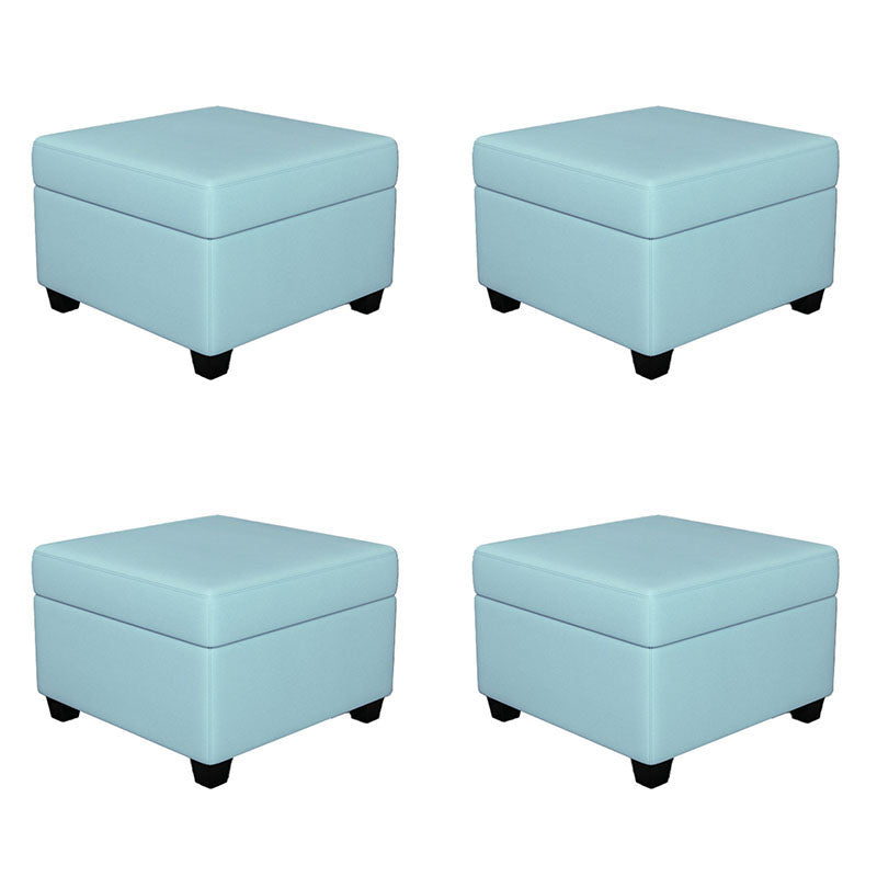 Modern Storage Ottomans Square Leather Storage Ottomans with Legs