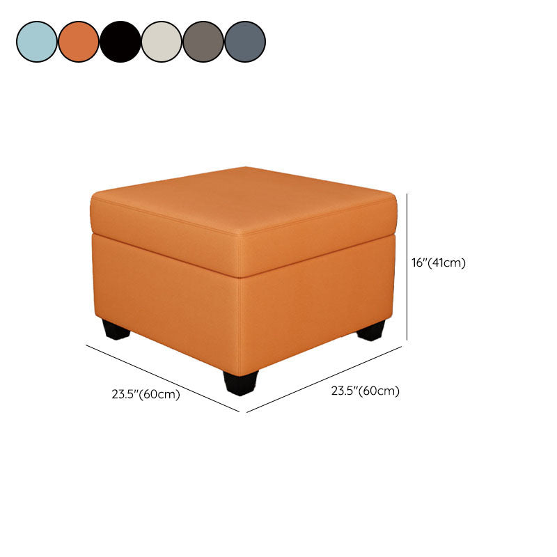 Modern Storage Ottomans Square Leather Storage Ottomans with Legs