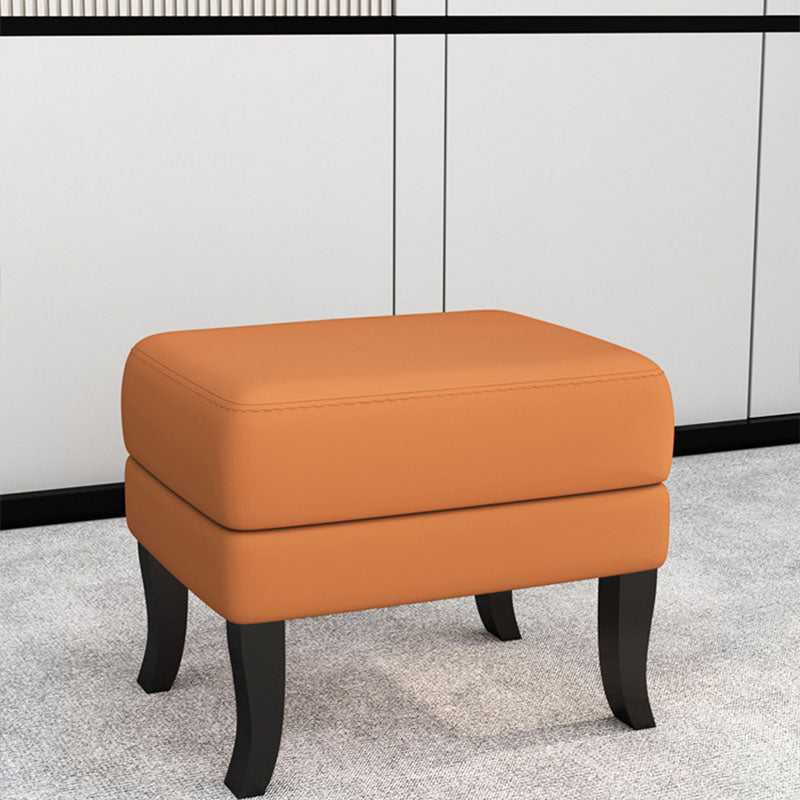 Modernism Storage Ottomans Rectangle Leather Storage Ottomans with Legs