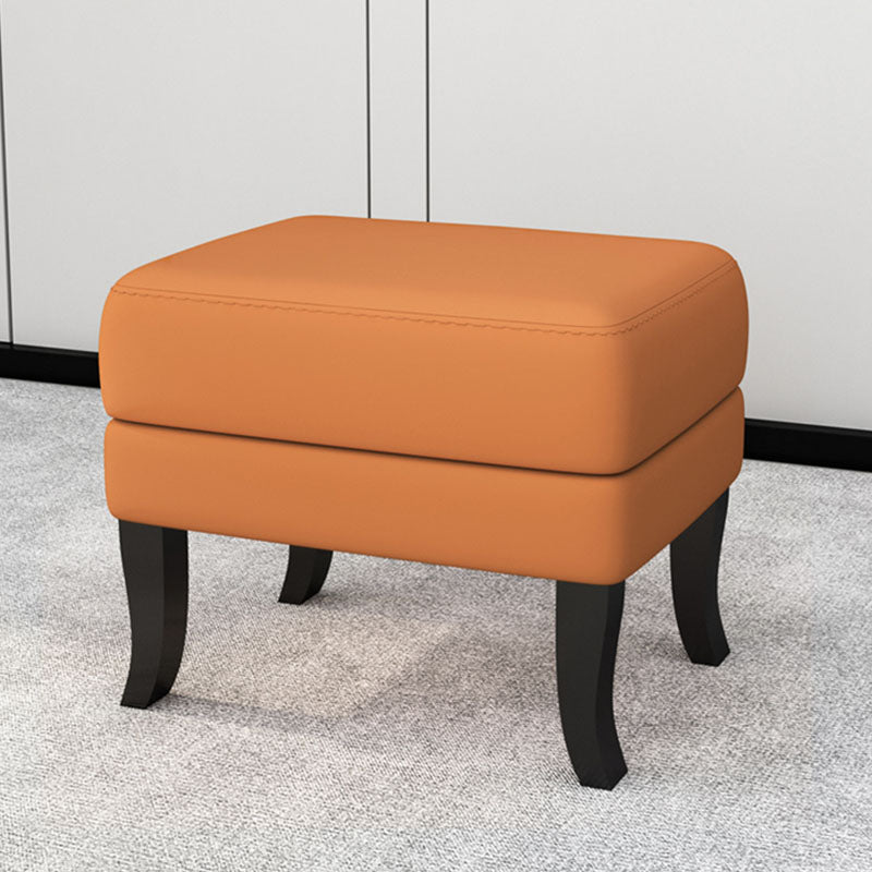 Modernism Storage Ottomans Rectangle Leather Storage Ottomans with Legs