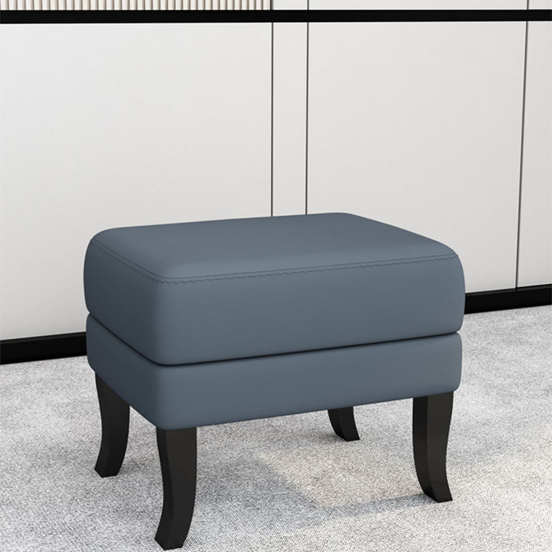 Modernism Storage Ottomans Rectangle Leather Storage Ottomans with Legs