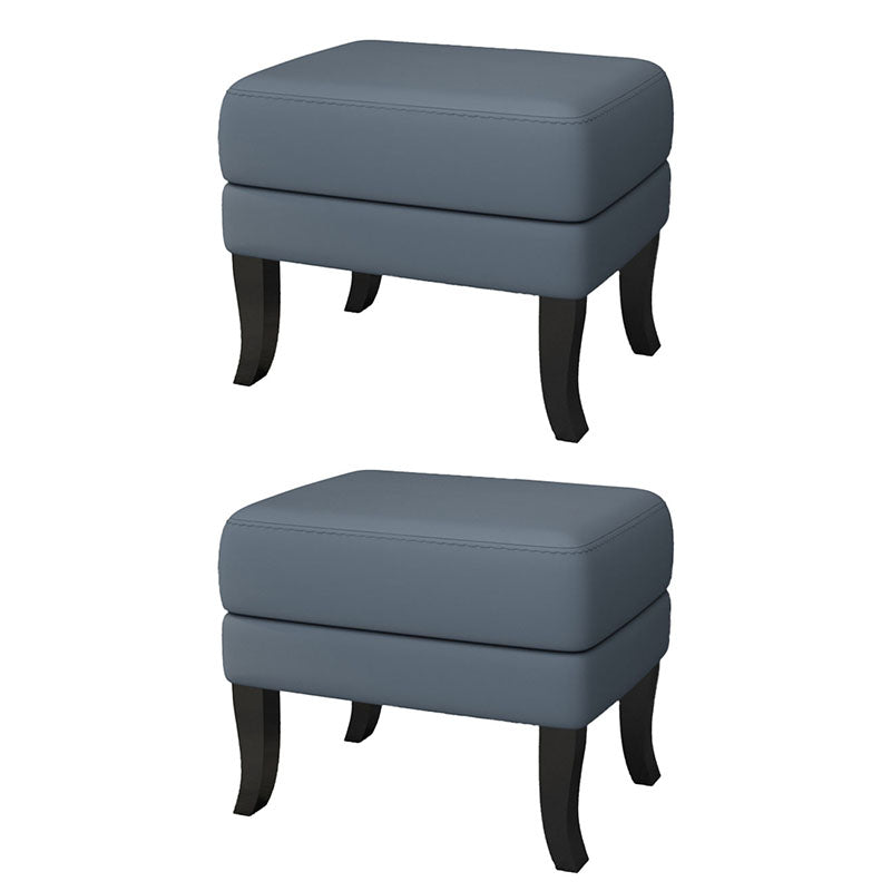 Modernism Storage Ottomans Rectangle Leather Storage Ottomans with Legs