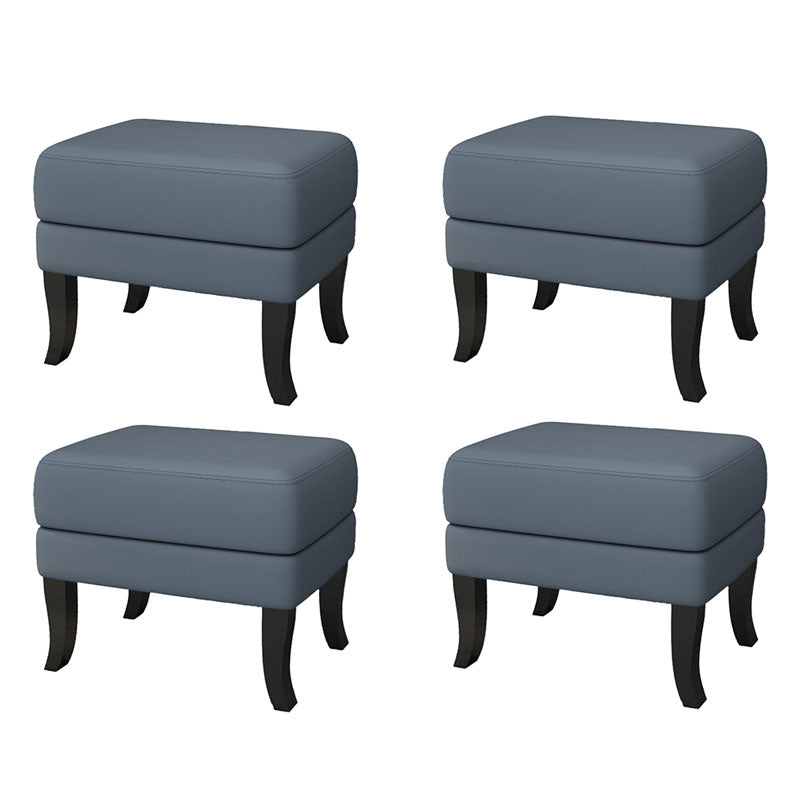 Modernism Storage Ottomans Rectangle Leather Storage Ottomans with Legs