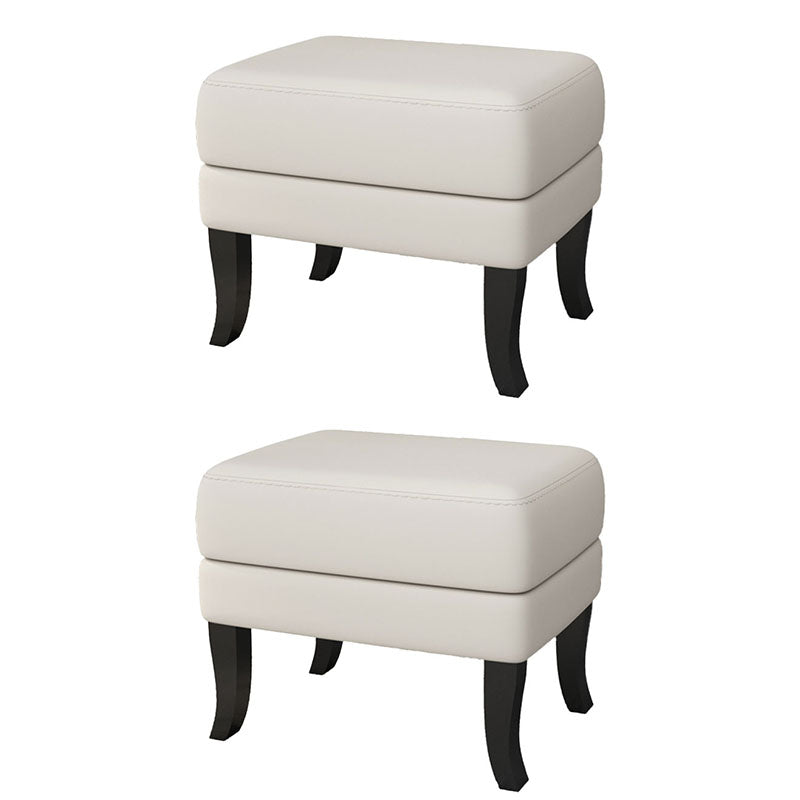 Modernism Storage Ottomans Rectangle Leather Storage Ottomans with Legs