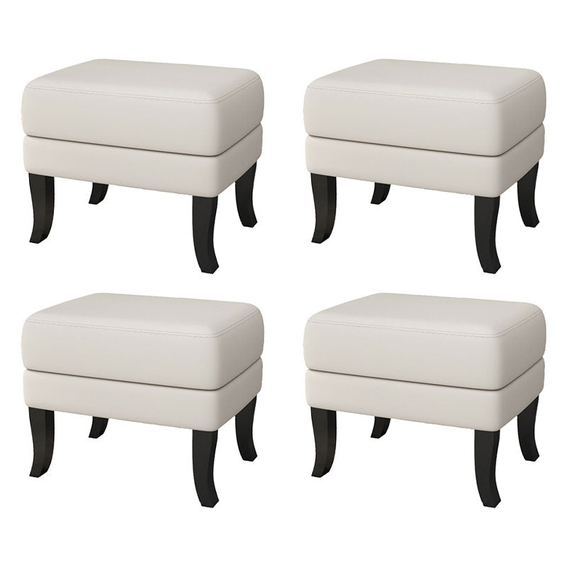 Modernism Storage Ottomans Rectangle Leather Storage Ottomans with Legs