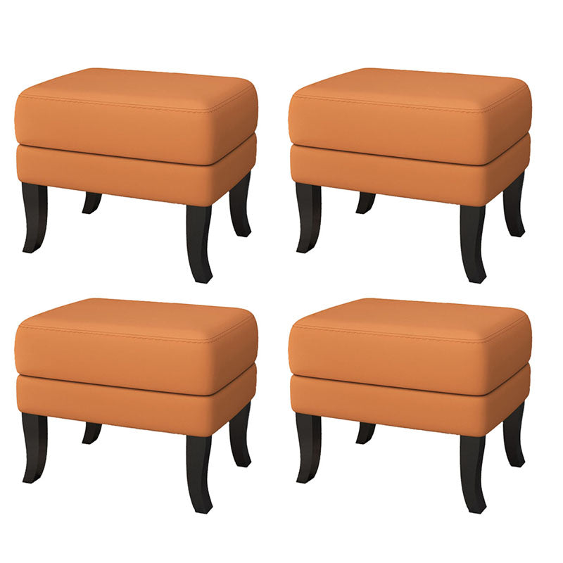 Modernism Storage Ottomans Rectangle Leather Storage Ottomans with Legs