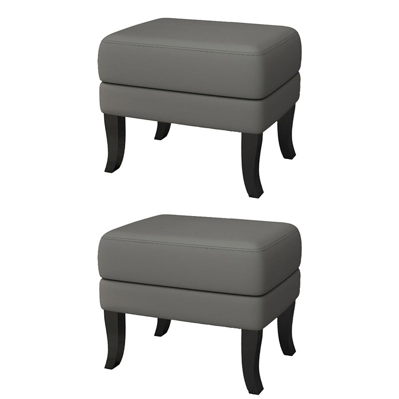 Modernism Storage Ottomans Rectangle Leather Storage Ottomans with Legs