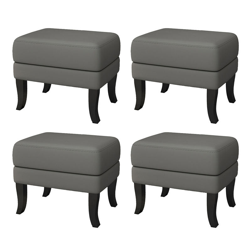 Modernism Storage Ottomans Rectangle Leather Storage Ottomans with Legs