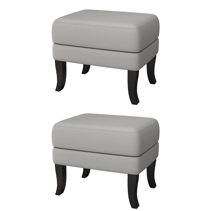 Modernism Storage Ottomans Rectangle Leather Storage Ottomans with Legs