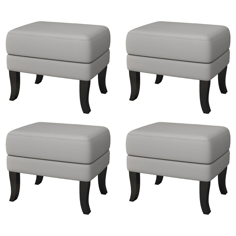 Modernism Storage Ottomans Rectangle Leather Storage Ottomans with Legs