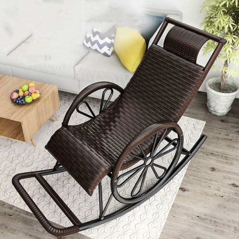 Iron Base Modern Style Lazy Sofa Chair Family Chaise Rocking Chair for Balcony