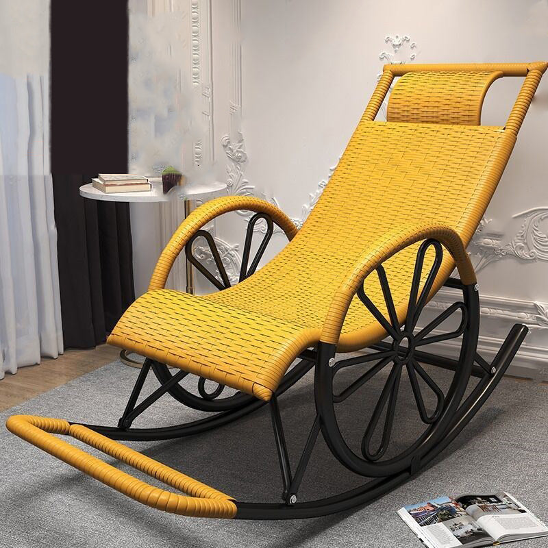Iron Base Modern Style Lazy Sofa Chair Family Chaise Rocking Chair for Balcony