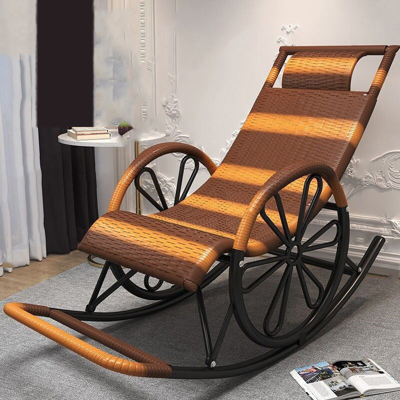 Iron Base Modern Style Lazy Sofa Chair Family Chaise Rocking Chair for Balcony
