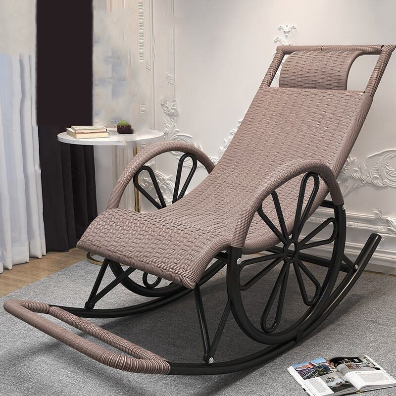 Iron Base Modern Style Lazy Sofa Chair Family Chaise Rocking Chair for Balcony