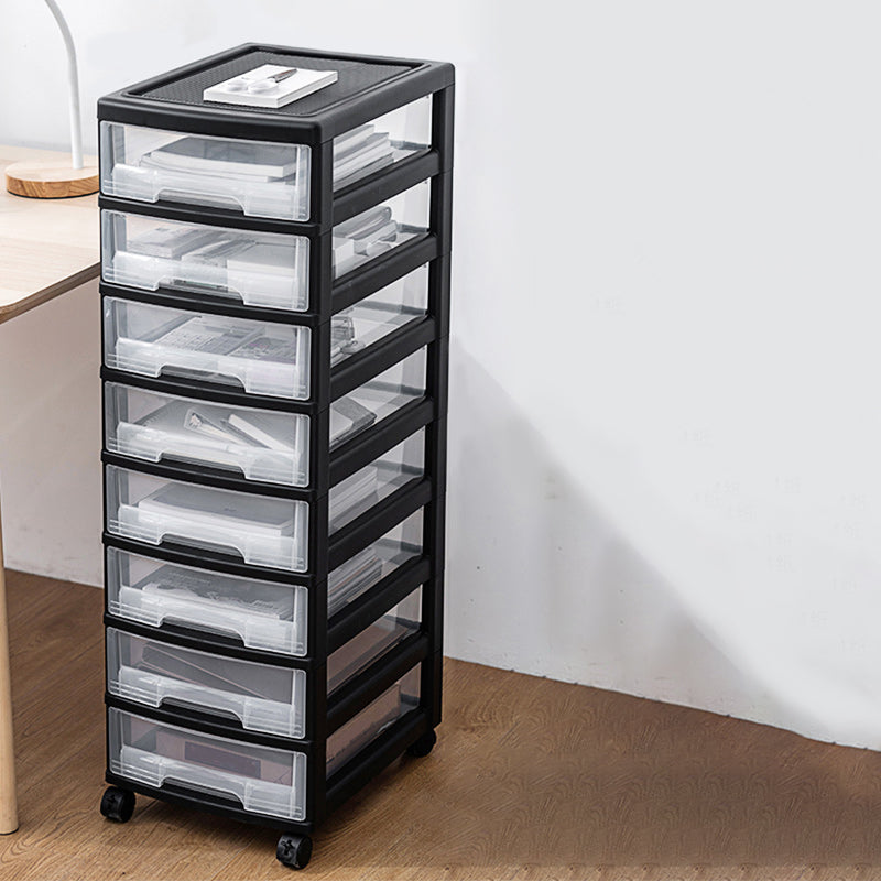 Vertical Transparent File Cabinet Modern Plastic Drawers File Cabinet