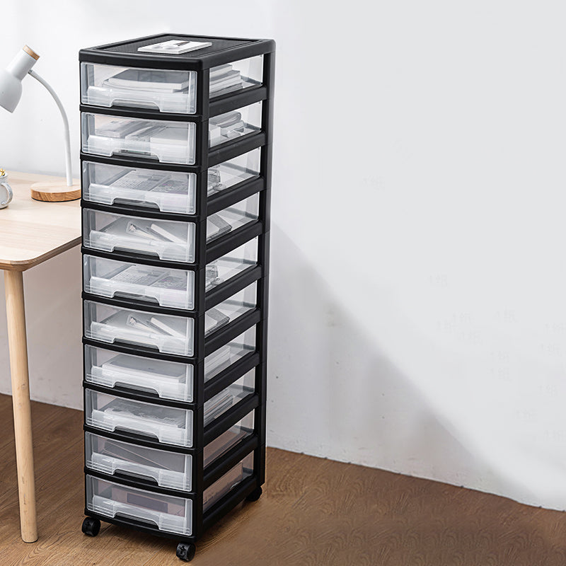 Vertical Transparent File Cabinet Modern Plastic Drawers File Cabinet