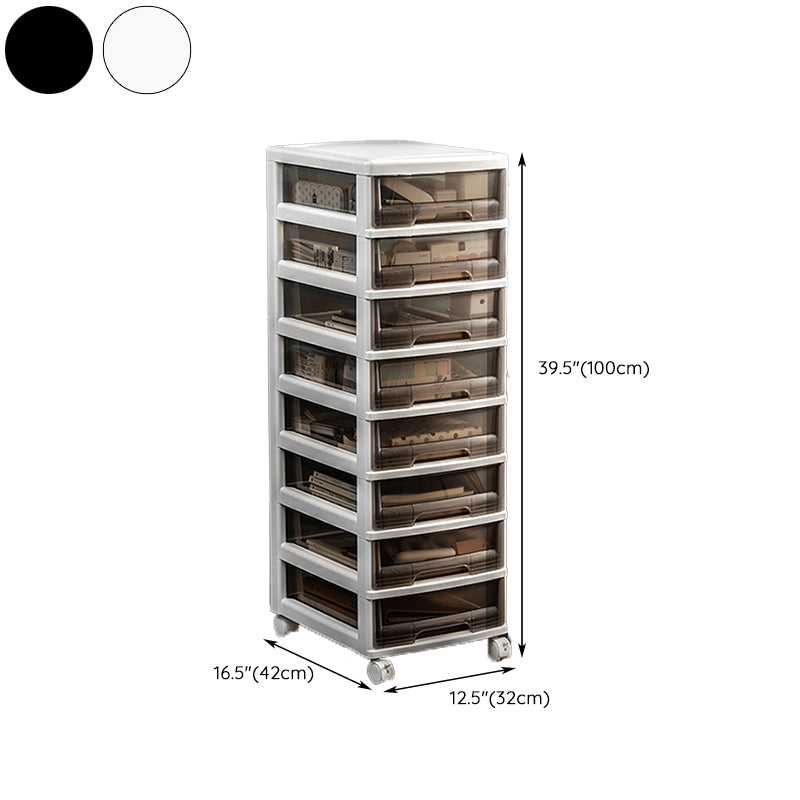 Vertical Transparent File Cabinet Modern Plastic Drawers File Cabinet