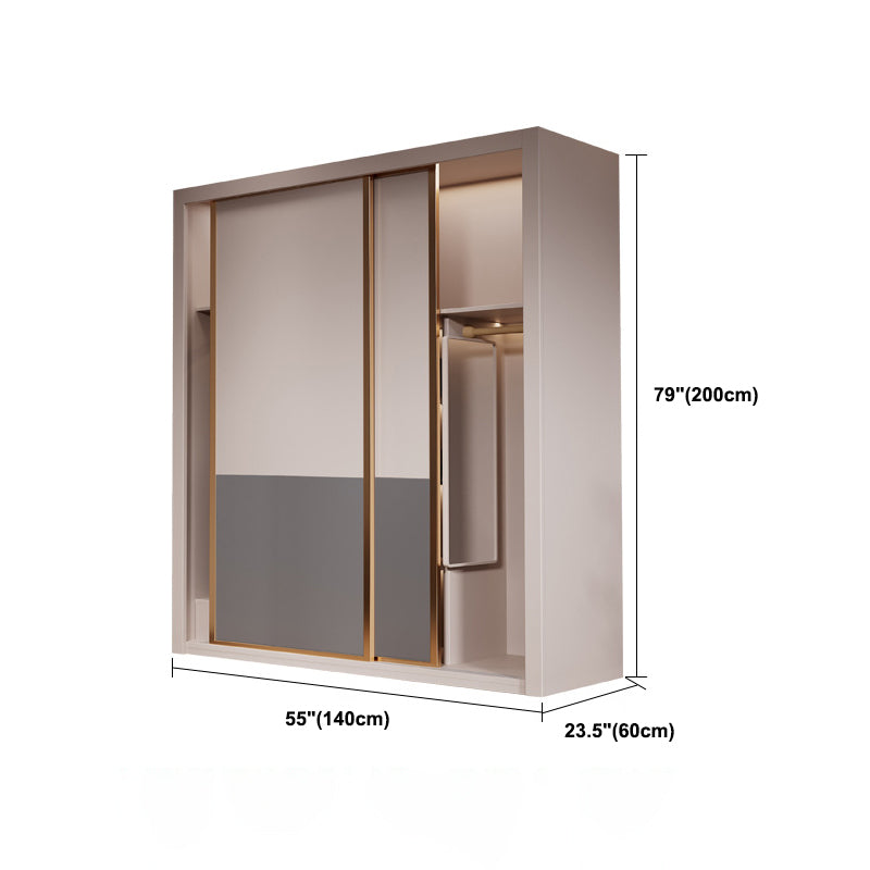 Modern Style Storage Cabinet Wooden Armoire with Doors and Drawers