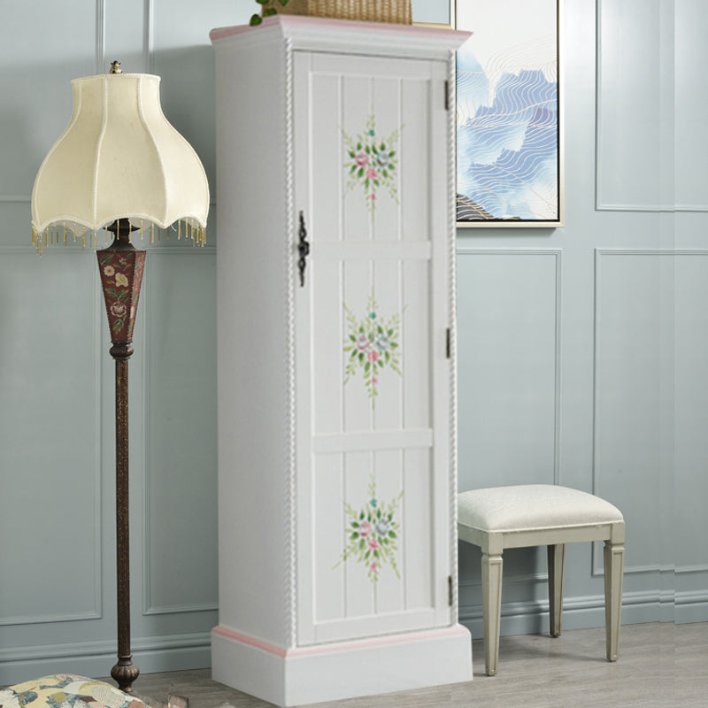 Traditional Style Storage Cabinet Wooden Armoire with Mirror