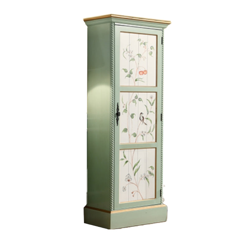 Traditional Style Storage Cabinet Wooden Armoire with Mirror