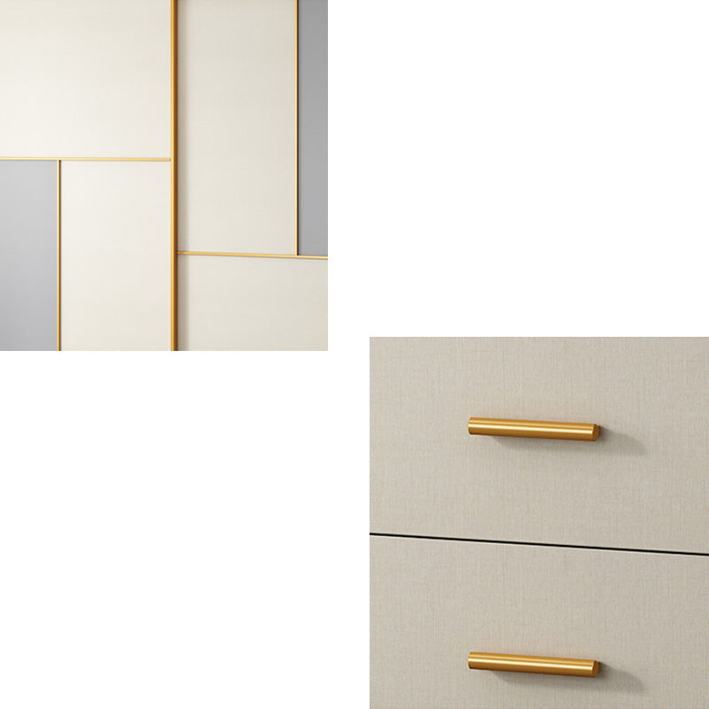 Bedroom Sliding Doors Storage Cabinet Coastal Style Wooden Wardrobe