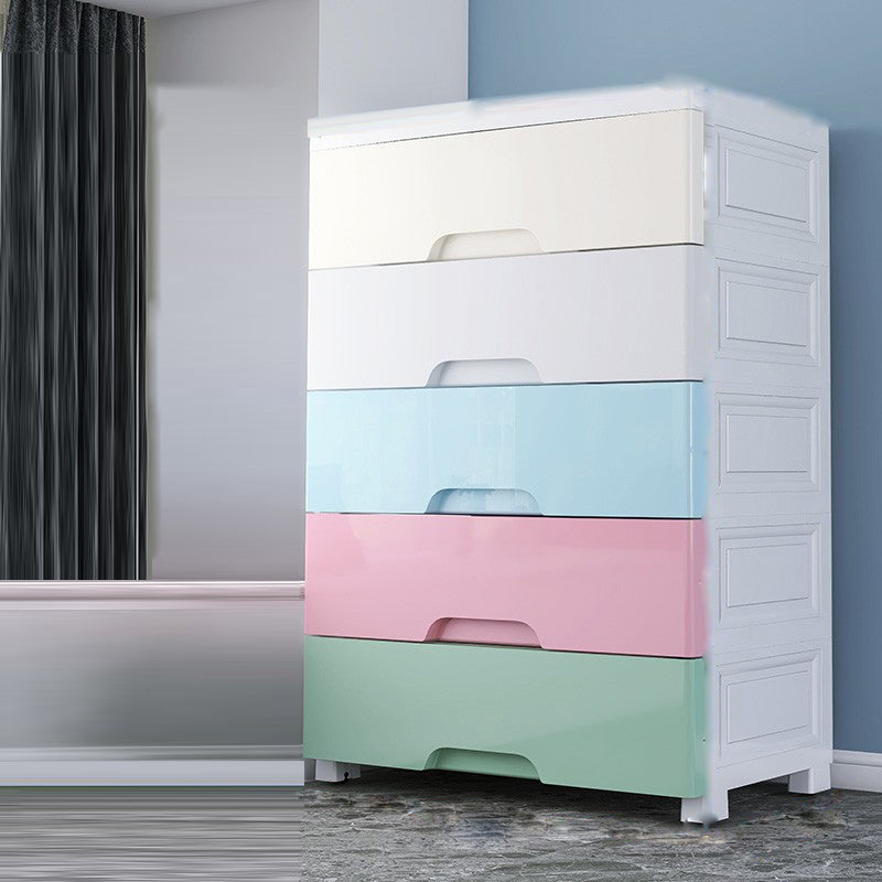 Modern Style Plastic Wardrobe Home Storage Wardrobe with Drawers