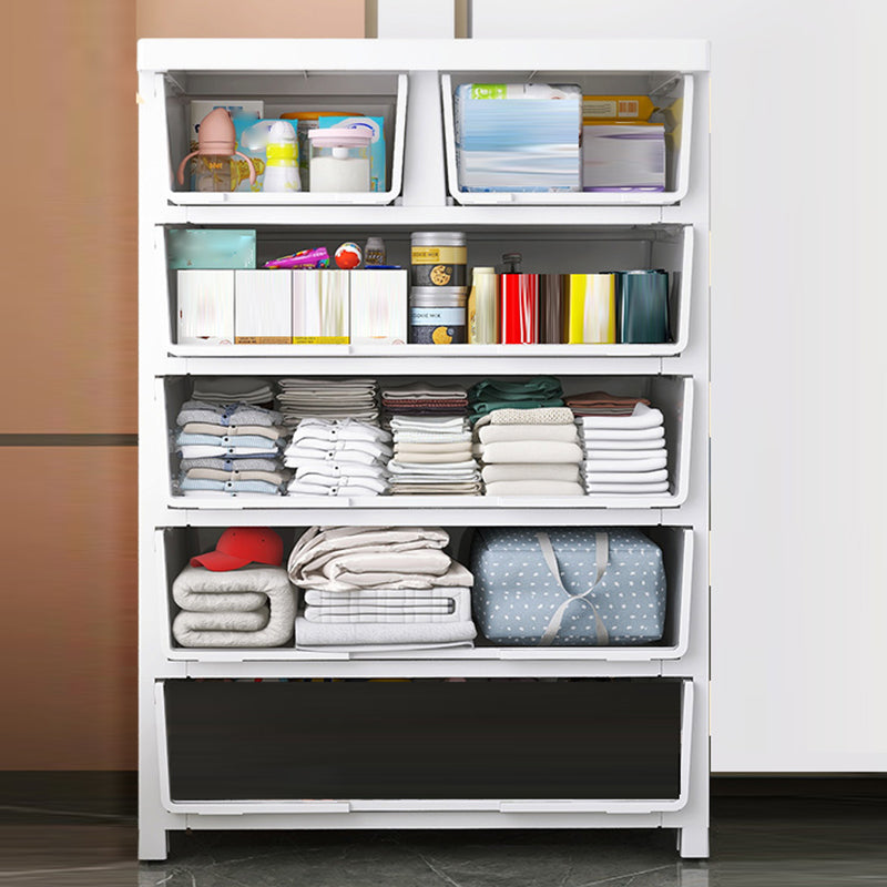 Modern Style Plastic Wardrobe Home Storage Wardrobe with Drawers