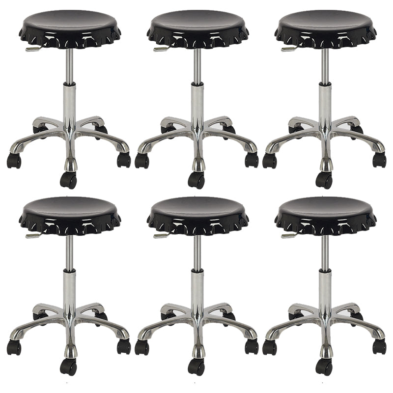 Contemporary Adjustable Backrest Counter High Stool with Metal Base