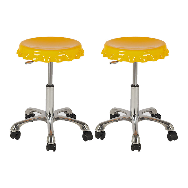 Contemporary Adjustable Backrest Counter High Stool with Metal Base