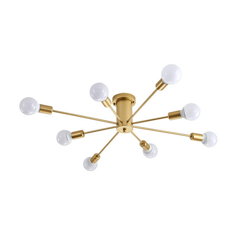 Industrial Style Iron Ceiling Light with Glass Shade for Bedroom