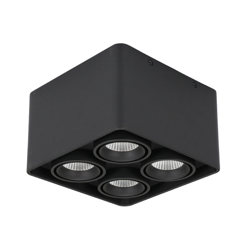 Contemporary Square Shape Ceiling Light with Aluminum Shade for Bedroom