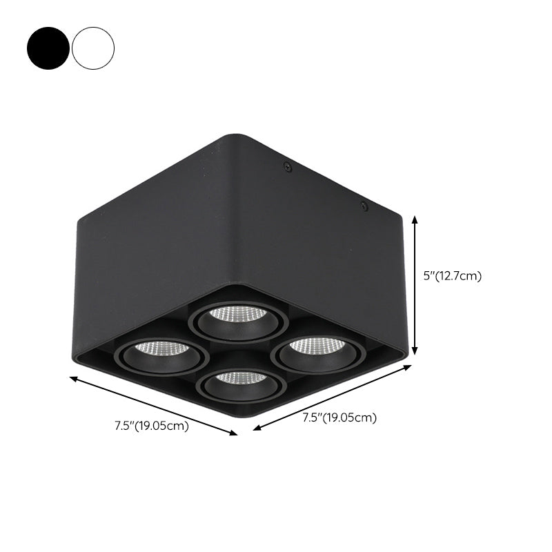 Contemporary Square Shape Ceiling Light with Aluminum Shade for Bedroom